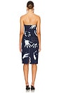 view 3 of 3 Handprint Strapless Midi Dress in Dark Blue