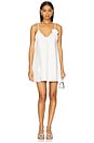 view 1 of 5 Crystal Rosette Poplin Mini Dress in Off White
