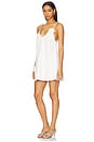 view 3 of 5 Crystal Rosette Poplin Mini Dress in Off White