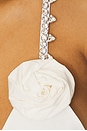 view 5 of 5 Crystal Rosette Poplin Mini Dress in Off White