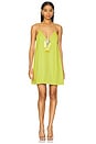 view 1 of 4 Crystal Embellished Bow Mini Dress in Chartreuse
