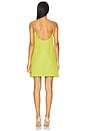 view 3 of 4 Crystal Embellished Bow Mini Dress in Chartreuse