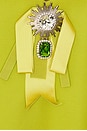 view 4 of 4 Crystal Embellished Bow Mini Dress in Chartreuse