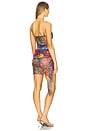 view 3 of 4 Crystal Embellished Printed Tulle Mini Dress in Pink Multi