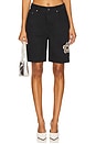 view 1 of 6 Crystal Flower Bermuda Jean Short in Black