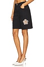 view 3 of 6 Crystal Flower Bermuda Jean Short in Black