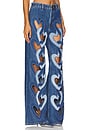 view 2 of 6 Heart Cutout Wide Leg in Multi Denim Wash