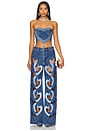 view 5 of 6 Heart Cutout Wide Leg in Multi Denim Wash