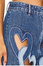 view 6 of 6 Heart Cutout Wide Leg in Multi Denim Wash