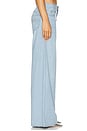 view 2 of 6 Crystal Rosette Wide Leg Jeans in Super Light Blue