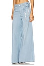 view 3 of 6 Crystal Rosette Wide Leg Jeans in Super Light Blue