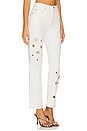 view 2 of 6 Crystal Grommet Straight Leg Jean in Cream