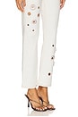 view 6 of 6 Crystal Grommet Straight Leg Jean in Cream