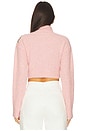 view 3 of 5 Flower Cropped Turtleneck Sweater in Baby Pink