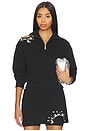 view 1 of 5 Cutout Quarter Zip Sweatshirt in Black