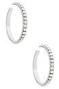 view 1 of 3 Large Crystal Hoop Earrings in Clear Crystal & Silver