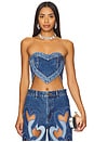 view 1 of 4 Heart Strapless Top in Multi Denim Wash
