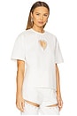 view 2 of 5 Crystal Heart Cutout T-Shirt in Off White