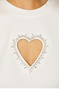 view 5 of 5 Crystal Heart Cutout T-Shirt in Off White