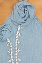 view 6 of 6 Crystal Rosette Handkerchief Top in Super Light Blue