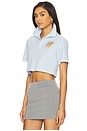 view 2 of 5 Crystal Heart Cutout Cropped Polo Top in Baby Blue