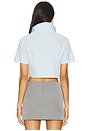 view 3 of 5 Crystal Heart Cutout Cropped Polo Top in Baby Blue