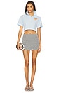 view 4 of 5 Crystal Heart Cutout Cropped Polo Top in Baby Blue