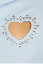 view 5 of 5 Crystal Heart Cutout Cropped Polo Top in Baby Blue