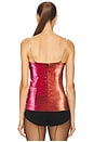 view 3 of 5 Crystal Cutout Top in Fuchsia & Orange