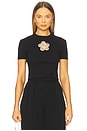 view 1 of 5 Crystal Flower Cropped T-Shirt in Black