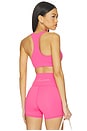 view 3 of 4 Racer Back Sports Bra in Popstar Pink