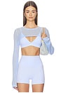 view 1 of 4 Longsleeve Shrug in Laguna Blue