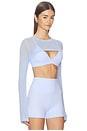 view 2 of 4 Longsleeve Shrug in Laguna Blue