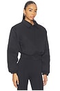 view 3 of 5 CAZADORA BOMBER RECORTADA CROPPED BOMBER JACKET in Black