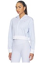 view 3 of 6 Cropped Zip Hoodie Jacket in Harbor Blue Pinstripe