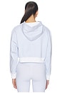 view 4 of 6 Cropped Zip Hoodie Jacket in Harbor Blue Pinstripe
