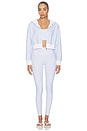 view 5 of 6 Cropped Zip Hoodie Jacket in Harbor Blue Pinstripe