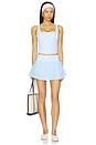 view 5 of 6 Micro Pleated Skirt in Laguna Blue