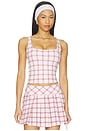 view 1 of 5 REGATA DE GOLA QUADRADA SQUARE NECK TANK TOP in Princess Pink Plaid