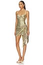 view 2 of 4 Wrapped Sequin Mini Dress in Gold Multi