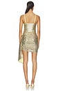 view 3 of 4 Wrapped Sequin Mini Dress in Gold Multi