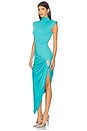 view 2 of 3 Crystal Cluster Draped Midi Dress in Teal