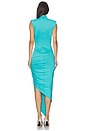view 3 of 3 Crystal Cluster Draped Midi Dress in Teal