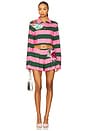 view 5 of 6 Embroidered Flower Pleated Short in Pink & Green
