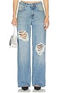view 1 of 6 Crystal Fray Relaxed Jean in Medium Blue