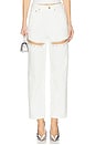 view 1 of 6 Crystal Slit Jean in White