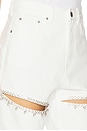 view 6 of 6 Crystal Slit Jean in White