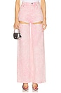 view 1 of 6 Crystal Slit Wide Leg Jeans in Pale Pink