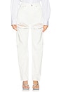 view 1 of 6 Crystal Fray Slit Jean in White