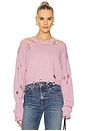view 1 of 6 Distressed Crystal Sweater in Antique Pink